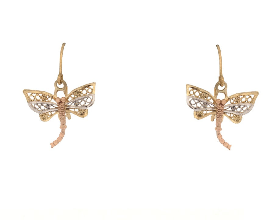 Dragonfly on sale earrings gold