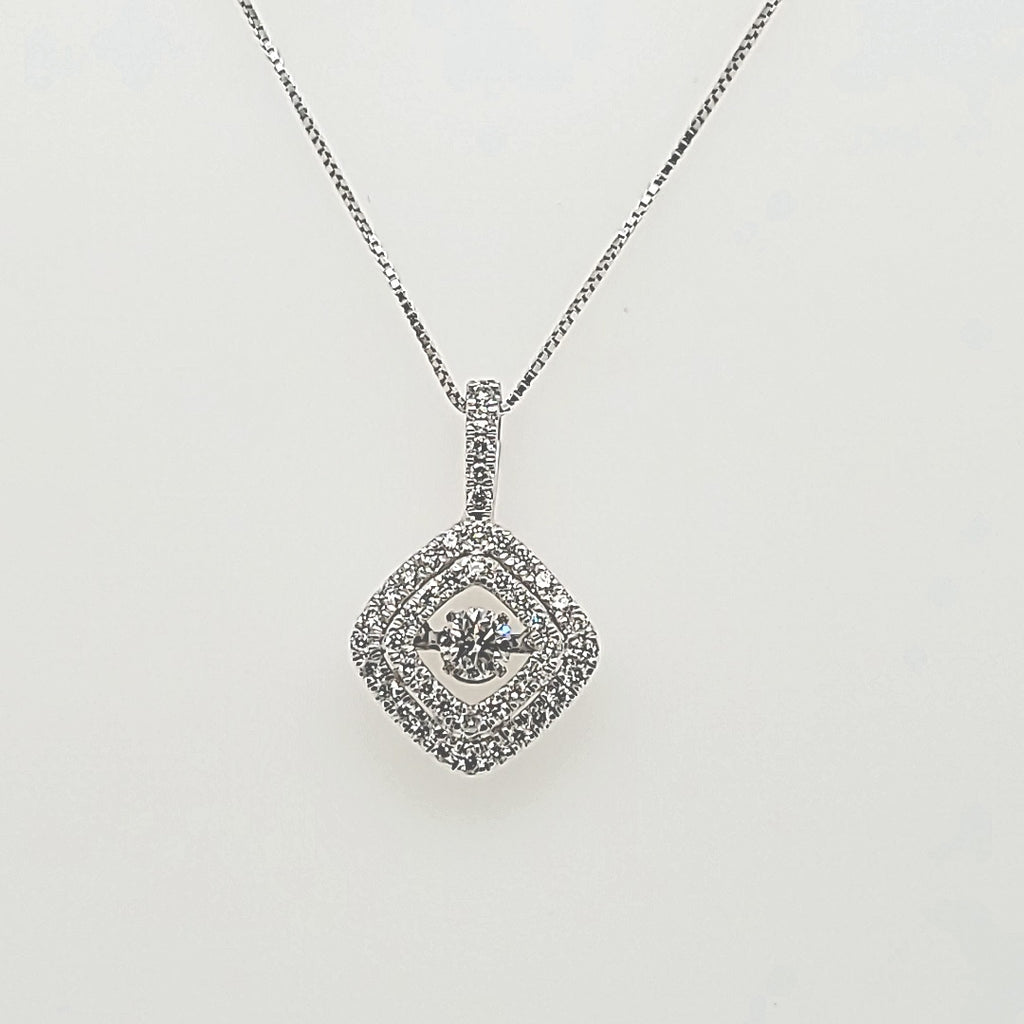 Shimmering Diamond Pendant in 14k Gold